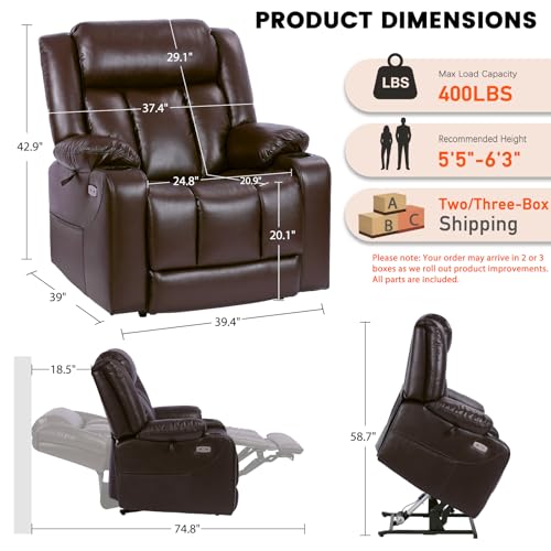 Image of EONIX Power Lift Recliner Chair for Seniors, 400 lb, Stand Assistance