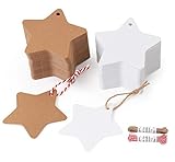 Bequeme Handhabung: Das kleine Loch für die Kordel wurden gestanzt und sind somit auch leicht ohne Schäden auszubrechen. Verleihen Sie Ihrem Geschenk mit diesen stern geschenk etiketten etwas Besonderes.