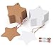Produktbild 200stk. Herz Kraftpapier Anhänger Etiketten Stern Geschenkanhänger und Jute Schnur 20M für Hochzeit Geschenke zum Basteln (Stern Kraftpapier Anhänger)