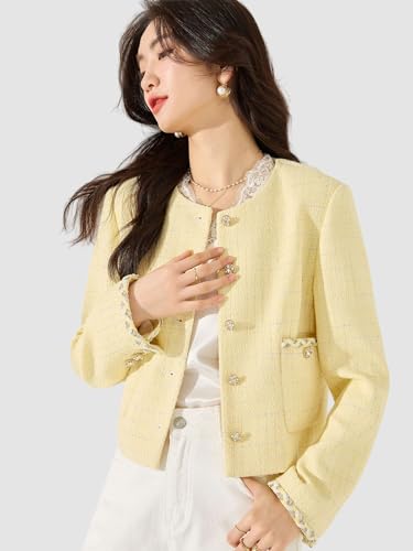 Veste courte élégante anti-plis en polyester patchwork pour l'automne - 3
