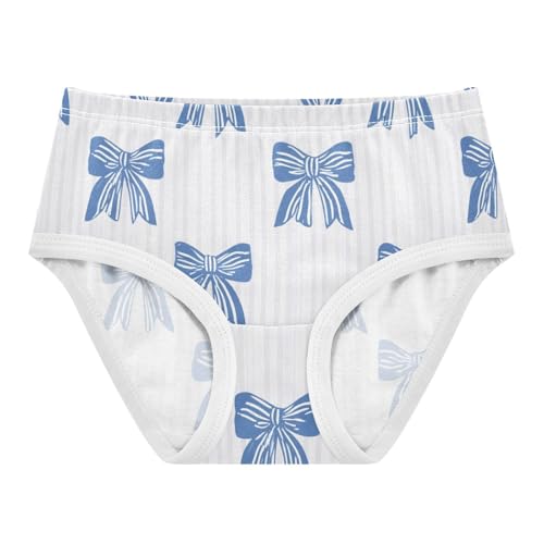 Wusikd Blue Bow Stripes Girls' Underwear Cotton Girls Briefs Soft Toddler Underwear 2T