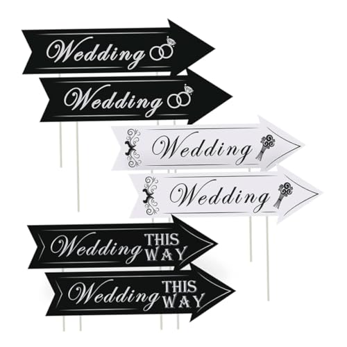 Panneaux stationnement mariage directionnels avec piquets pour route et réception extérieure