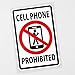 Pegatinas de coche 9.1cm × 13.7cm Teléfono celular de la etiqueta Prohibido Signo de advertencia Pegatina de coche PVC Pegatinas de coche