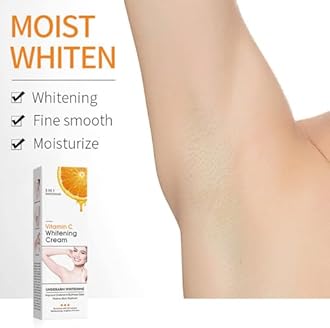 Skin Whitening Cream for Body,Lightening Cream for Intimate Areas and Bleaching,Vitamin C Dark Spot Remover Corrector for Neck,Armpit,Underarm,Elbow,Inner Thigh and Knees,Bikini,1.76oz
