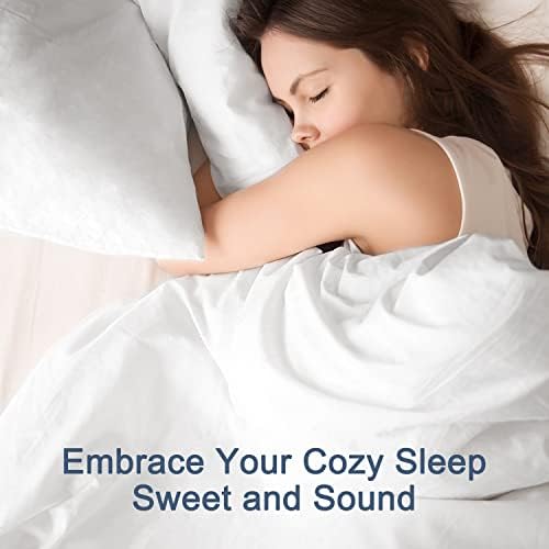 ELEMUSE Duck Down Duvet , Double Feather Duvet 10.5 Tog for Winter Warm Seasons, 100% Cotton (Double quilt, 200x200cm, White)