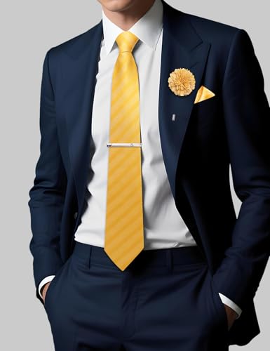 Image of DiBanGu Silk Pre-tied Ties for Men Formal Adjustable Necktie Set