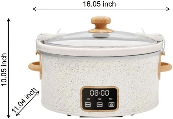 Portable Slow Cooker 6 Quart Large Programmable Digital Touchscreen Crock Pot with Spill Proof Locking Lid, Floral Electric Pot for Potlucks and Parties