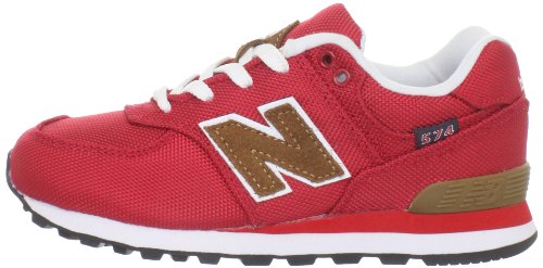 Image of New Balance Kid's 574 V1 Lace-Up Sneaker, Red /Brown, 10.5 M US Little Kid (4-8 Years)