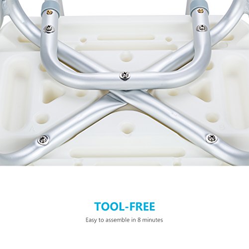 Oasisspace Heavy Duty Shower Chair With Back - Bathtub Chair With Arms For Handicap, Disabled, Seniors & Elderly - Adjustable Medical Bath Seat Handles - Non Slip Tub Safety #TOP4