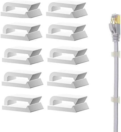 Ethernet Cable Clips Adhesive, Wire Clips Holder, Self Adhesive Wire Clips Management for Home and Office (100 Pieces)