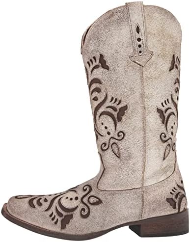 Roper Womens Moonlight Cactus Boot, Tan, 7.5 | Image 7