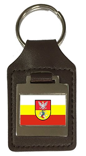 Porte-clés en cuir gravé Bialystok Pologne le cadeau idéal souvenir drapeau