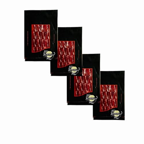 Ibéricos Limones – Pack Jamón Ibérico de Bellota 50% Cebo de Campo – 4 Sobres de 100g Cortados a Cuchillo – Curación 24 Meses – Valle de Los Pedroches – Estuche Gourmet Sin Gluten ni Lactosa - Regalo