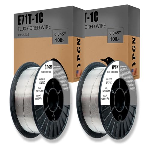 Image of PGN Flux Core Welding Wire E71T-1C .045" – 10 lb Spool | Gas-Shielded MIG Wire for Mild Steel | All Position FCAW Welding Wire