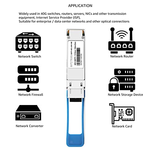 Image of 40GBASE-UNIV QSFP+ Optical Transceiver Module Compatible with Mellanox QSFP-LX4-40G 40GBASE-QSFP-LX4 40G LX4 Duplex LC SMF /MMF 1310nm 2km /150m DDM