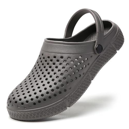 CERYTHRINA Garden Shoes Clogs Sandals Women Men Mesh Quick Drying Slippers Walking Lightweight Rain Beach Summer Pool Water Shoes Girl Breathable Footwear Gray 43