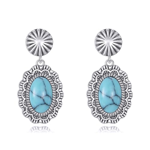 Boucles d'oreilles turquoise argent pendantes pour sublimer vos tenues bohèmes