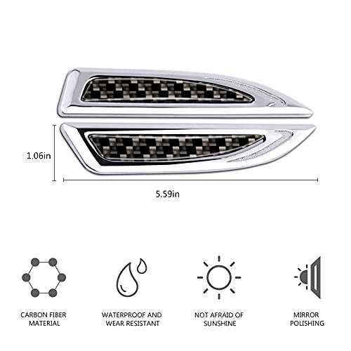 Image of Carbon Fiber Zinc Alloy Base Blade Side Mark Emblem Stickers Decals Badge Labeling Sports Decoration Accessory 2 Pack