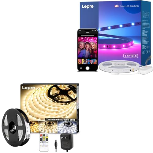 Tira LED Dimmable Lepro 16.4ft 3000K-6000K Luz Blanca miniatura 1