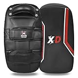 X Disputed Fight Gear Thai Kick Pad, Professional Muay Thai Strike Shield Heavy-Duty Training Equipment MMA Kickboxing Workout Kick Shields 1x (Black (A01))