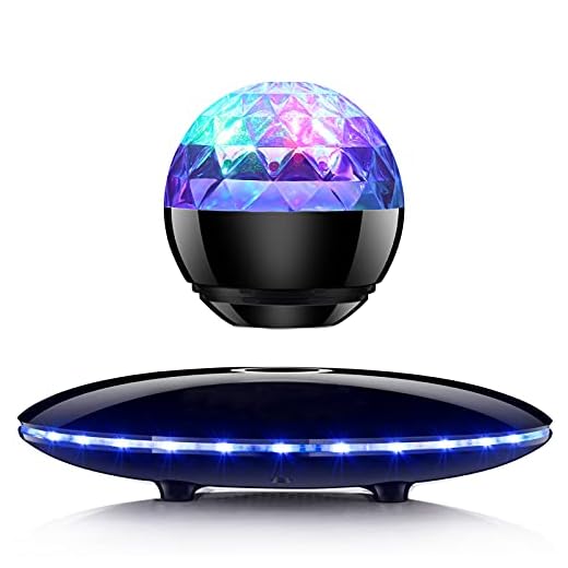RUIXINDA Magnetic Levitating Bluetooth Speaker, Floating Speaker with Night Light Projector, Colorful Led Flashing Show for Home Birthday Party, Cool Tech Gadgets Birthday