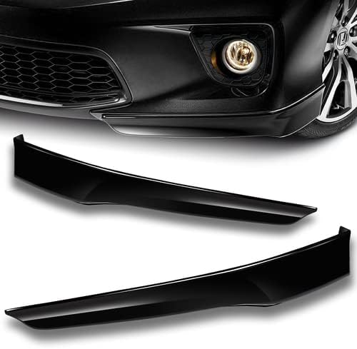 2 Pieces HFP Style Polyurethane Front Bumper Lip Spoiler Splitter Body Kit Trim Protection Compatible with 2013-2015 Honda Accord 2DR Coupe, 2014 (Unpainted Black)