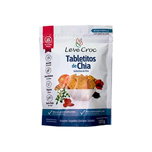 Leve Crock Biscoito Tabletitos Salgados Chia - 120G