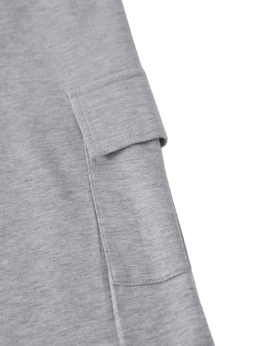 SOFIA'S CHOICE Girls Baggy Sweatpants Dance Hip Hop Joggers Parachute Pants Cargo Pants with Pockets Gray Gray4