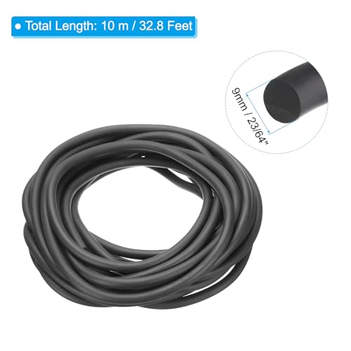 Image of PATIKIL 23 /64 Inch x 32.8 Feet Backer Rod, Hard Solid Nitrile Rubber Rope Caulk Crack Gaps Joint Filler Weather Stripping for Home Construction, Industrial Equipment Gasket DIY,Black