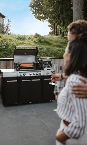 Enders® Gasgrill UNIQ® PRO 3 IKO Cruster®, 3 Edelstahlbrenner, Switch Grid™, 800° Grad Turbo Zone™, CRUSTER®, Delicater™-Ofen, Seitenkocher, 24,9kW #8606, Schwarz/Edelstahlfarben