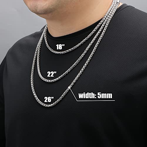 Image of JoycuFF Mens Cuban Link Chain Necklace for Boyfriend Gold Silver Stainless Steel 6MM 10MM Hip Hop Anniversary Birthday Christmas Jewelry for Men