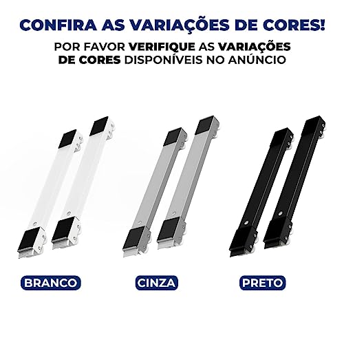 Suporte Base Ajustável Com Rodinhas Resistente Reforçado Para Eletrodomésticos, Geladeira, Fogão, Ma