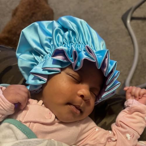 Image of AKISS Baby Infant Newborn Toddler Satin Silk Hair Bonnet for Baby Girl Boy Sleeping Kids Cap Hat