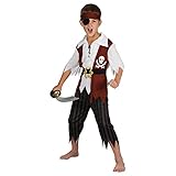 The Cutthroat Piratenkostüm Pirat Seeräuber Augenklappe Verkleidung für Jungen Fasching Halloween Kostüm M