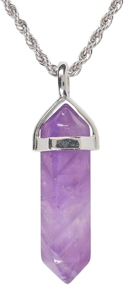 Justinstones Hexagonal Pointed Reiki Chakra Pendant Stainless Steel Chain Necklace 20" Iron Gift Box