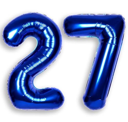 SULALABOO Ballon géant chiffre 27 bleu marine 40 pouces