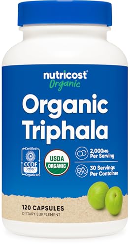 Nutricost Organic Triphala (2 000mg) 120 Capsules - USDA Organic CCOF Certified Herbal Supplement Vegan GMO-Free Gluten-Free 30 Servings