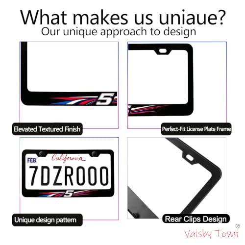 Image of License Plate Frames Cover Compatible with BMW 5 Series Exterior