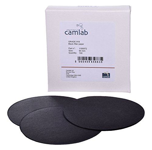 Camlab 1190972 Qualité 918 Noir Papier filtre, 90 mm Diamètre (lot de 100) Cover