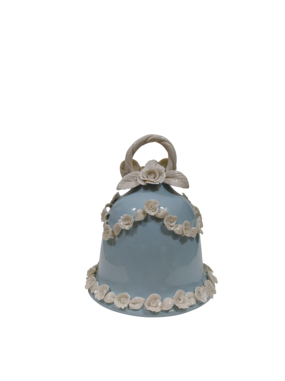Campana rose porcellana dia.8,5xh10cm azzurro