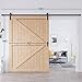 EaseLife 60in x 84in Sliding Barn Door with 10FT Barn Door Hardware Kit & Handle Included,DIY Assemblely,Easy Install,Apply to Interior Rooms & Storage Closet,K-Frame