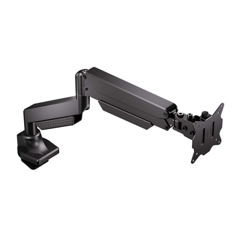ENDORFY Atlas GS Pro Single, Profesjonalne Gazowe Ramię do Monitora 13-49", Udźwig do 16 kg, Wzmocniony Uchwyt Biurkowy VESA 75/100, Funkcja Pivot 180°, System Zarządzania Kablami