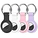 Compatible with AirTag Holder Case Keychain 4 Pack,Silicone for Air Tags Key Chain Ring Case Cover for Air Tag Holder GPS Tracker Item Air Tags Finders Accessories Air Tagholder for Kids,Bags,Luggages