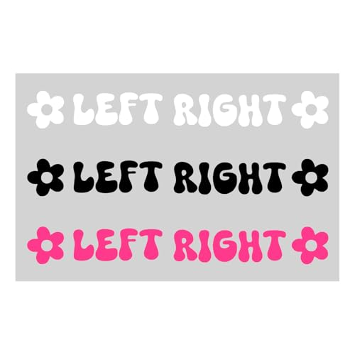 Image of Left Right Car Sticker, Beautiful Rear View Mirror Decor Waterproof Vinyl Sticker, Cute Left Right Auto Window Decal Vanity Mirror Decoration for Women Girl, Car Accessories (White+Black+Pink)