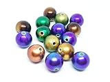 Confezione da 15 pezzi LOTTO DI 15 PERLE ROTONDE IN MATERIALE ACRILICO, 14 mm - CREATION BIJOUX