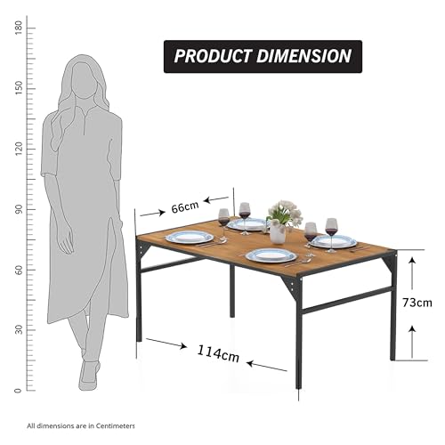 Image of Callas 4 Seater Dining Table Set for Home | Compact Modern Dining Table with 4 Chairs | Ideal for Kitchen, Dining Room - Walnut Finish