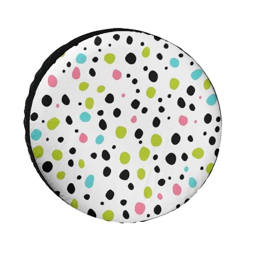 Colorful Animal Dots Pattern Spare Tire Cover Oxford Waterproof Wheel Protectors Universal Car Accessories 26inch