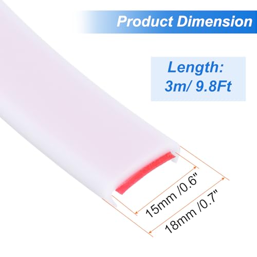 Image of uxcell U-Shape Edge Banding, 9.8ft x 15mm TPE Self-Adhesive Veneer Edging, Plywood Edge Trim Flexible Furniture Edge Protector for Countertop Cabinet Shelf Restoration (White)