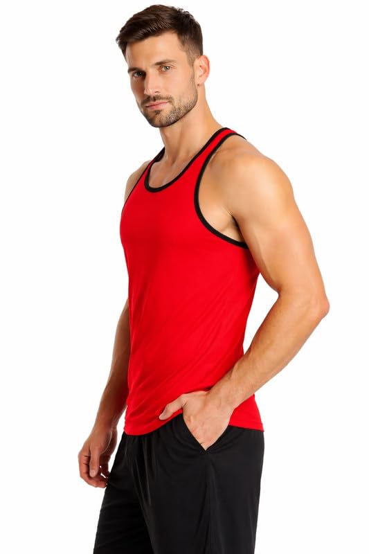 Men's Vest White Poly Cotton Round Neck-image-29