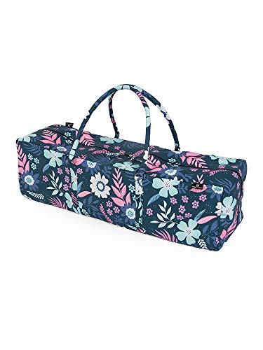 YogaStudio - Bolsa para Yoga (71 cm x 23 cm x 18 cm, Bolsa de algodón con Bolsillos de Almacenamiento Externo), Blue Flowers